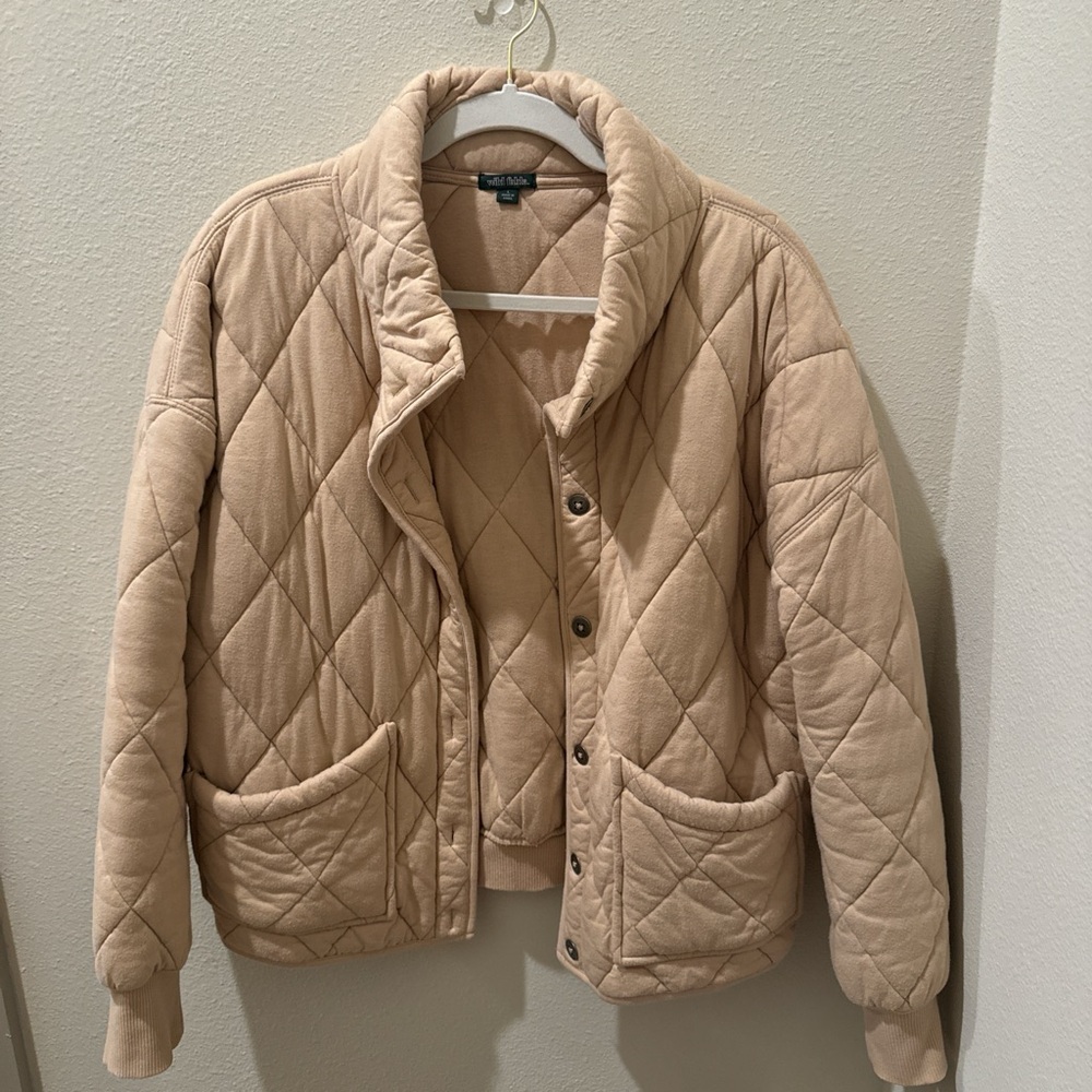 Wild Fable Quilted Cream Puffer Jacket